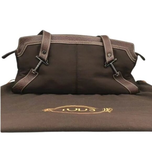 Tod's brown leather trimmed shoulder bag - Picture 4 of 16